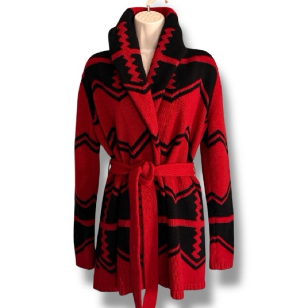 Lauren Ralph Lauren Southwestern Aztec LambsWool Cardigan Sweater Size Small - Picture 2 of 9